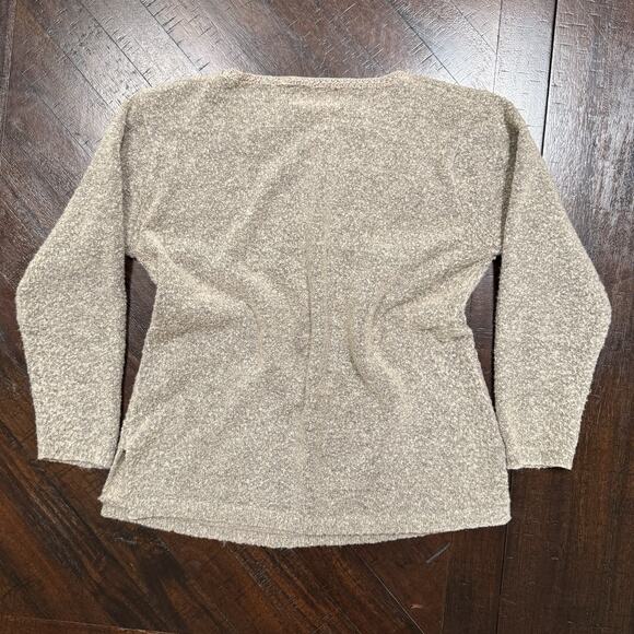 Vintage Jenny Boucle Sweater M Sage Gray Floral Embroidered Bead Cottagecore 90s - Picture 7 of 12